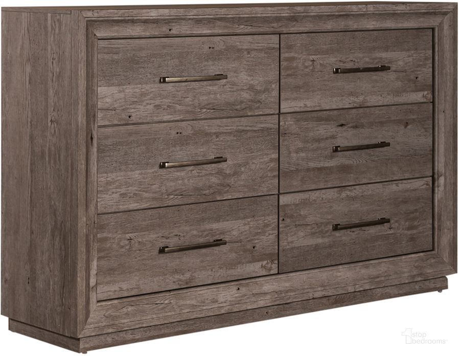 The appearance of Horizons 6 Drawer Dresser designed by Liberty in the modern / contemporary interior design. This gray piece of furniture  was selected by 1StopBedrooms from Horizons Collection to add a touch of cosiness and style into your home. Sku: 272-BR31. Product Type: Dresser. Material: Rubberwood. Image1