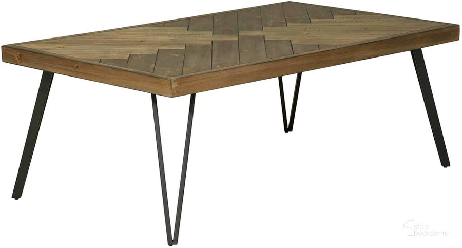 The appearance of Horizons Rectangular Cocktail Table designed by Liberty in the transitional interior design. This brown piece of furniture  was selected by 1StopBedrooms from Horizons Collection to add a touch of cosiness and style into your home. Sku: 42-OT1010. Product Type: Cocktail Table. Material: Wood Veneer. Image1