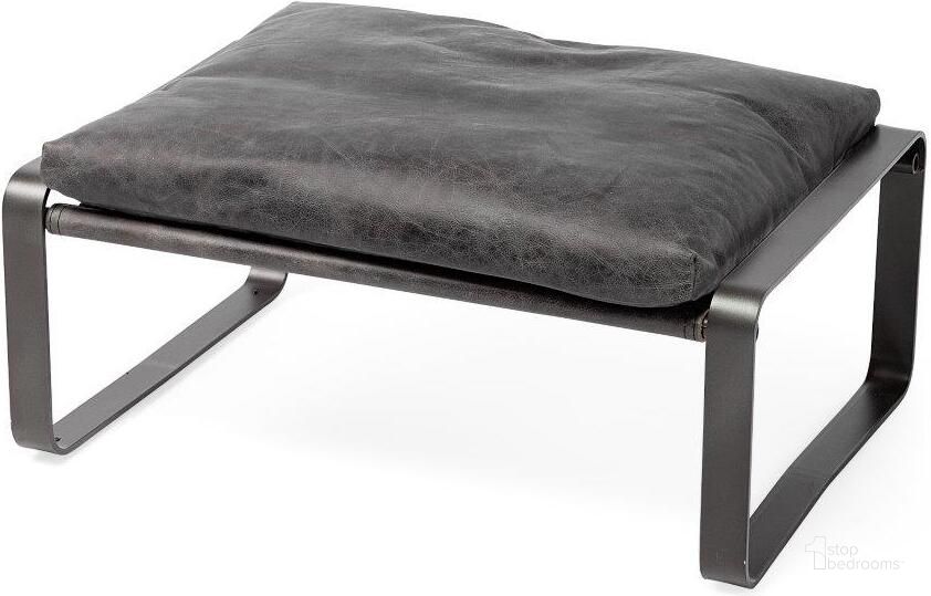 The appearance of Hornet Ii 14 Inch Black Leather Black Metal Base Ottoman designed by Mercana in the industrial interior design. This black piece of furniture  was selected by 1StopBedrooms from Hornet Collection to add a touch of cosiness and style into your home. Sku: 67603. Material: Metal. Product Type: Ottoman. Image1