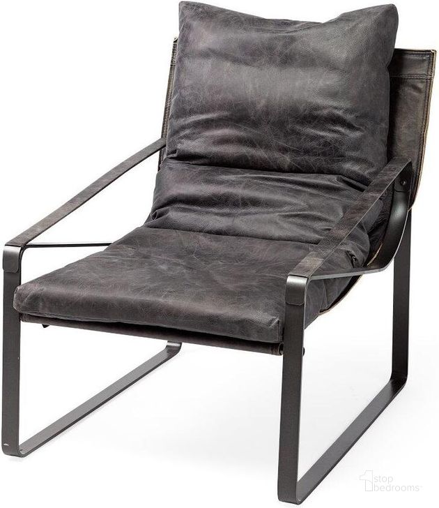 The appearance of Hornet Ii Black Leather Body Metal Frame Accent Chair designed by Mercana in the modern / contemporary interior design. This black piece of furniture  was selected by 1StopBedrooms from Hornet Collection to add a touch of cosiness and style into your home. Sku: 67602. Material: Leather. Product Type: Accent Chair. Image1