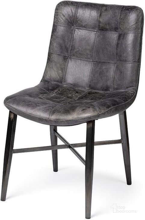 The appearance of Horsdal Black Genuine Leather Seat With Black Metal Frame Dining Chair Set of 2 designed by Mercana in the modern / contemporary interior design. This black piece of furniture  was selected by 1StopBedrooms from  to add a touch of cosiness and style into your home. Sku: 50409. Material: Metal. Product Type: Dining Chair. Image1