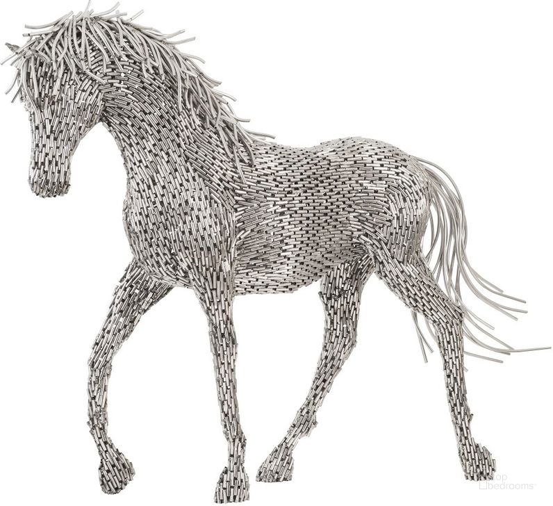 The appearance of Horse Pipe Walking Sculpture In Silver designed by Phillips Collection in the modern / contemporary interior design. This silver piece of furniture  was selected by 1StopBedrooms from Horse Collection to add a touch of cosiness and style into your home. Sku: ID96061. Material: Metal. Product Type: Sculpture.
