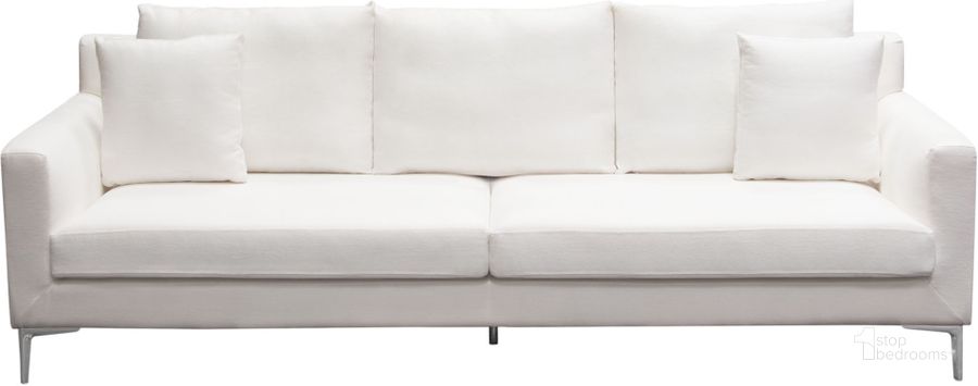 The appearance of Hosemore White Sofa designed by FineForm in the modern / contemporary interior design. This white piece of furniture  was selected by 1StopBedrooms from Hosemore Collection to add a touch of cosiness and style into your home. Sku: SEATTLESOWH. Material: Fabric. Product Type: Sofa. Image1