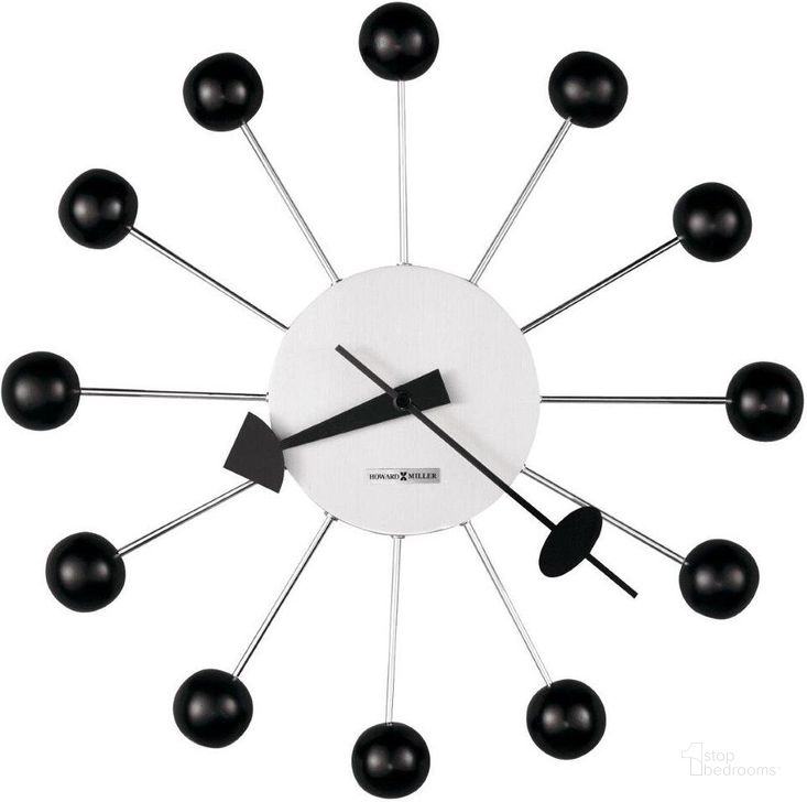 The appearance of Howard Miller Ball Wall Clock designed by Howard Miller in the modern / contemporary interior design. This black piece of furniture  was selected by 1StopBedrooms from Ball Collection to add a touch of cosiness and style into your home. Sku: 625333. Product Type: Wall Clock.