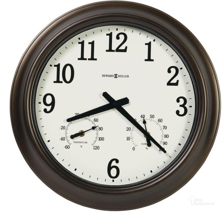 The appearance of Howard Miller Bayshore Outdoor Wall Clock designed by Howard Miller in the traditional interior design. This gray piece of furniture  was selected by 1StopBedrooms from  to add a touch of cosiness and style into your home. Sku: 625675. Product Type: Wall Clock. Image1