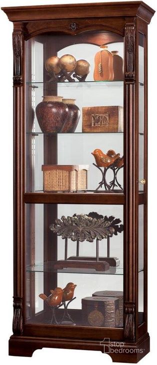 The appearance of Howard Miller Bernadette Curio Cabinet designed by Howard Miller in the modern / contemporary interior design. This dark brown piece of furniture  was selected by 1StopBedrooms from  to add a touch of cosiness and style into your home. Sku: 680501. Material: Wood. Product Type: Curio Cabinet. Image1