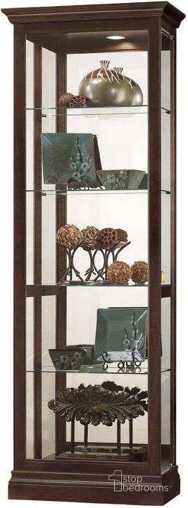 The appearance of Howard Miller Brantley Curio Cabinet designed by Howard Miller in the modern / contemporary interior design. This dark brown piece of furniture  was selected by 1StopBedrooms from Brantley Collection to add a touch of cosiness and style into your home. Sku: 680671. Product Type: Curio Cabinet.