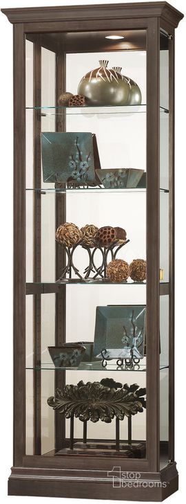 The appearance of Howard Miller Brantley IIi Curio Cabinet designed by Howard Miller in the modern / contemporary interior design. This dark brown piece of furniture  was selected by 1StopBedrooms from Brantley Collection to add a touch of cosiness and style into your home. Sku: 680673. Product Type: Curio Cabinet. Image1
