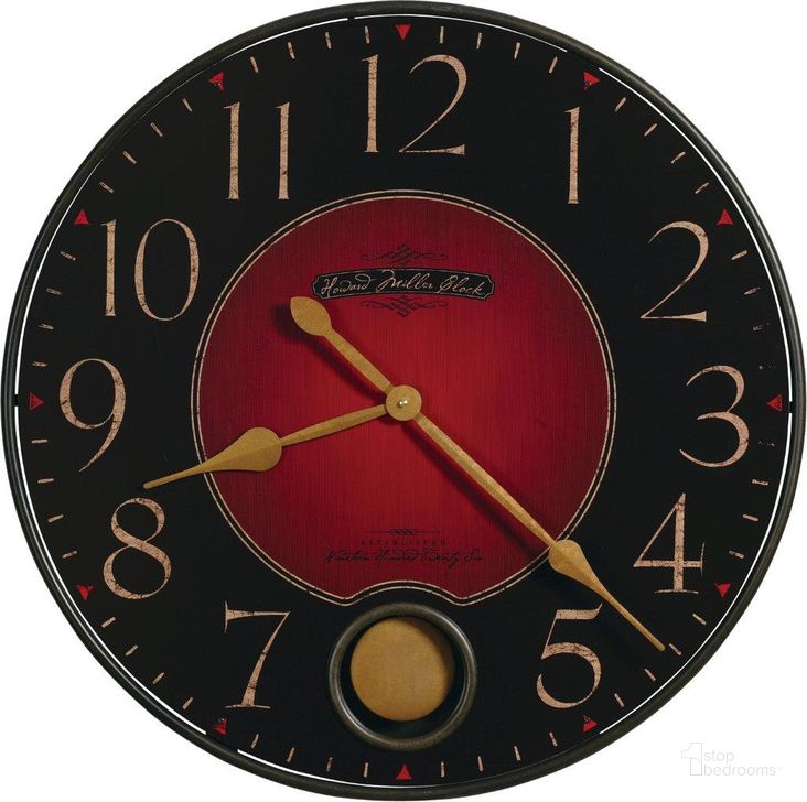 The appearance of Howard Miller Harmon Wall Clock designed by Howard Miller in the country / farmhouse interior design. This black piece of furniture  was selected by 1StopBedrooms from  to add a touch of cosiness and style into your home. Sku: 625374. Product Type: Wall Clock. Image1
