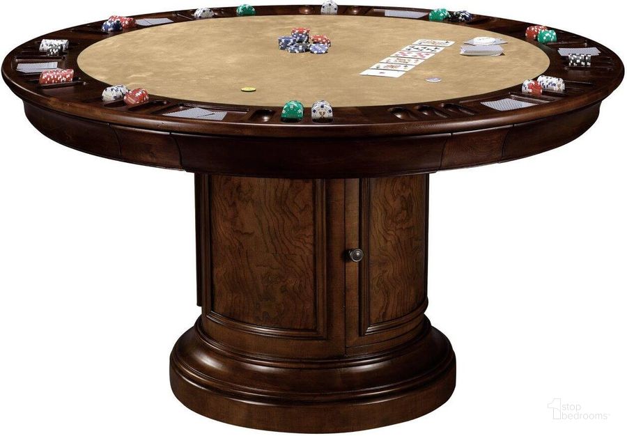 The appearance of Howard Miller Ithaca Game Table designed by Howard Miller in the traditional interior design. This dark brown piece of furniture  was selected by 1StopBedrooms from Ithaca Collection to add a touch of cosiness and style into your home. Sku: 699012. Material: Wood. Product Type: Game Table. Image1