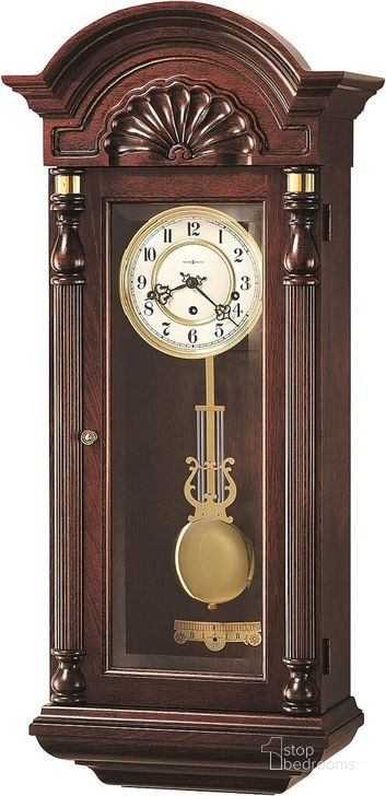 The appearance of Howard Miller Jennison Wall Clock designed by Howard Miller in the traditional interior design. This brown piece of furniture  was selected by 1StopBedrooms from  to add a touch of cosiness and style into your home. Sku: 612221. Product Type: Wall Clock. Image1