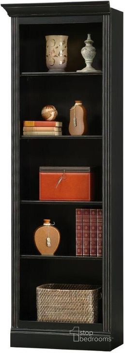 The appearance of Howard Miller Left Return Bookcase designed by Howard Miller in the modern / contemporary interior design. This black piece of furniture  was selected by 1StopBedrooms from Left Collection to add a touch of cosiness and style into your home. Sku: 920014. Material: Wood. Product Type: Bookcase. Image1