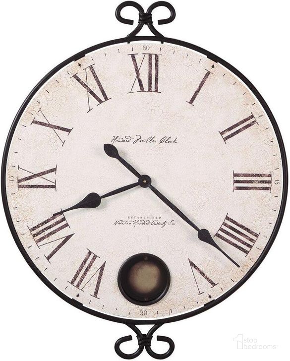 The appearance of Howard Miller Magdalen Wall Clock designed by Howard Miller in the traditional interior design. This black piece of furniture  was selected by 1StopBedrooms from  to add a touch of cosiness and style into your home. Sku: 625310. Product Type: Wall Clock. Image1