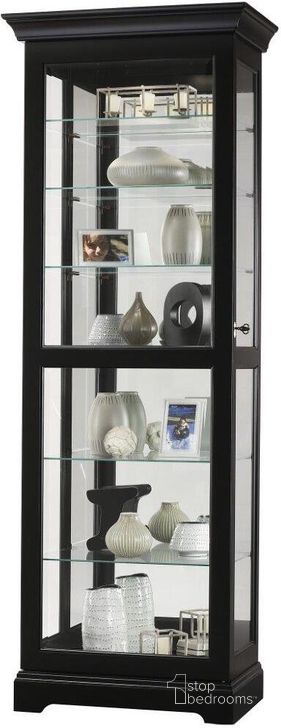 The appearance of Howard Miller Martindale IIi Curio Cabinet designed by Howard Miller in the modern / contemporary interior design. This black piece of furniture  was selected by 1StopBedrooms from Martindale Collection to add a touch of cosiness and style into your home. Sku: 680578. Material: Wood. Product Type: Curio Cabinet. Image1