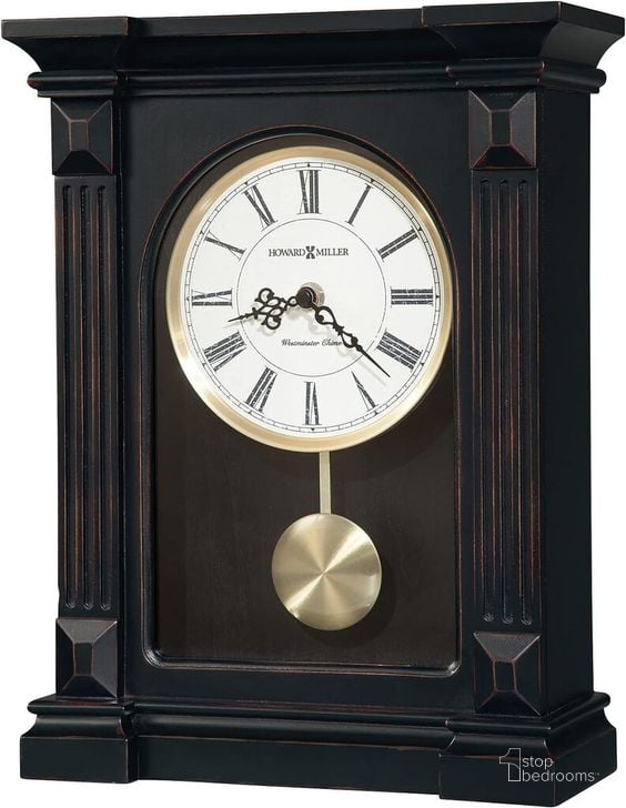 The appearance of Howard Miller Mia Mantel Clock designed by Howard Miller in the traditional interior design. This black piece of furniture  was selected by 1StopBedrooms from Mia Collection to add a touch of cosiness and style into your home. Sku: 635187. Product Type: Clock. Image1