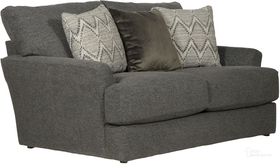 The appearance of Howell Loveseat In Graphite designed by Jackson in the traditional interior design. This graphite piece of furniture  was selected by 1StopBedrooms from Howell Collection to add a touch of cosiness and style into your home. Sku: 348202161748172648. Material: Fabric. Product Type: Loveseat. Image1