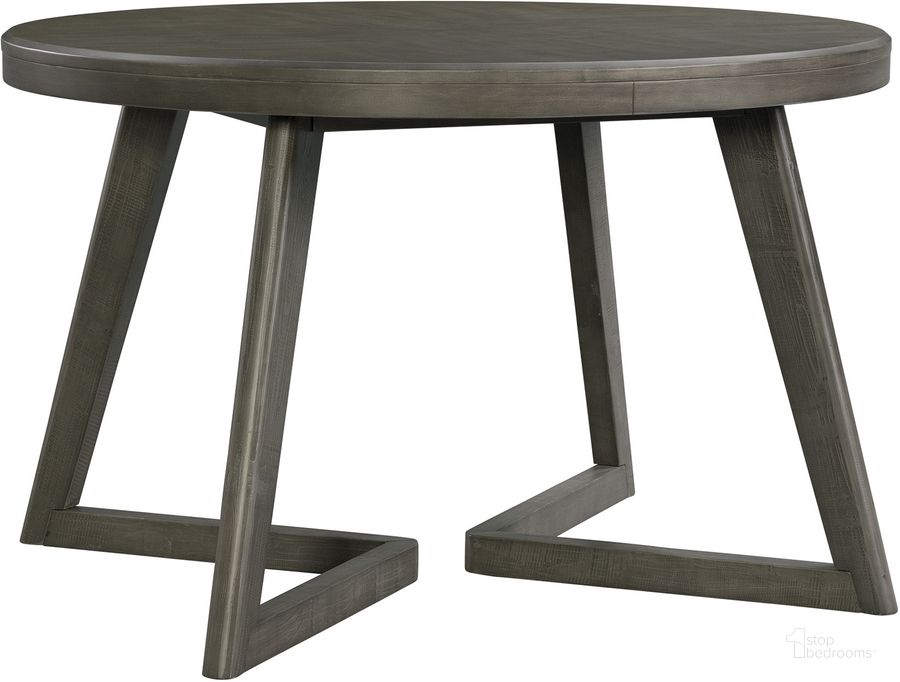 The appearance of Hudson Gray Round Dining Table designed by Picket House in the transitional interior design. This gray piece of furniture  was selected by 1StopBedrooms from Hudson Collection to add a touch of cosiness and style into your home. Sku: DCR500RDTE. Table Base Style: Double Pedestal. Table Top Shape: Round. Material: Wood. Product Type: Dining Table. Size: 48". Image1