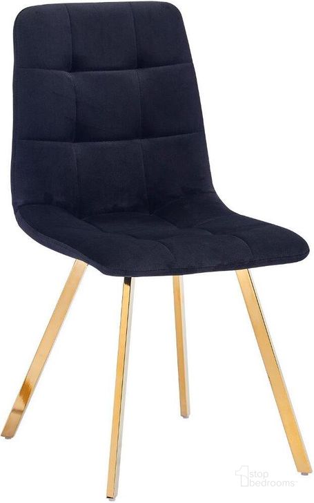The appearance of Huey Black Velvet Fabric Side Chair Set of 4 In Gold designed by Best Master Furniture in the modern / contemporary interior design. This black/gold piece of furniture  was selected by 1StopBedrooms from Huey Collection to add a touch of cosiness and style into your home. Sku: H02BGC. Product Type: Side Chair. Material: Velvet. Image1
