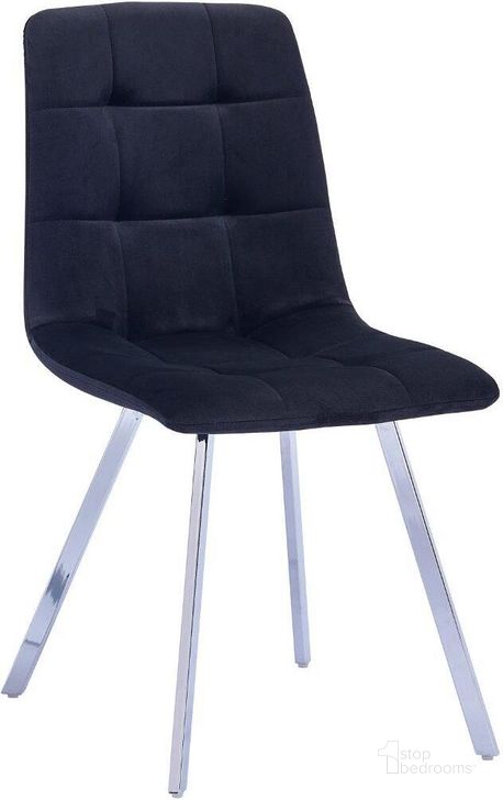 The appearance of Huey Black Velvet Fabric Side Chair Set of 4 In Silver designed by Best Master Furniture in the modern / contemporary interior design. This silver piece of furniture  was selected by 1StopBedrooms from Huey Collection to add a touch of cosiness and style into your home. Sku: H02BC. Product Type: Side Chair. Material: Velvet. Image1