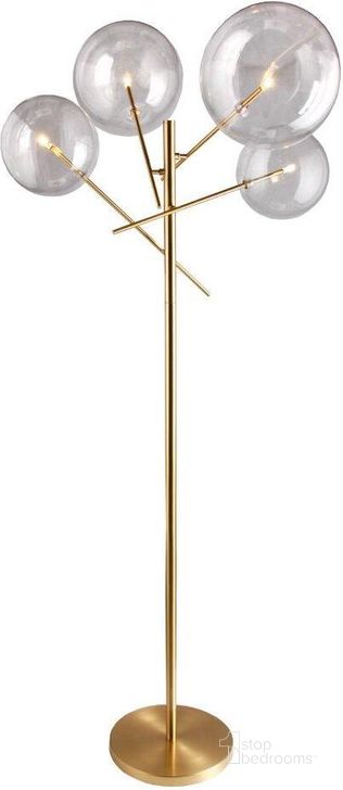 The appearance of Hugo Floor Lamp In Antique Brass designed by Moti in the transitional interior design. This antique brass piece of furniture  was selected by 1StopBedrooms from Hugo Collection to add a touch of cosiness and style into your home. Sku: 64110002. Product Type: Floor Lamp. Material: Brass.