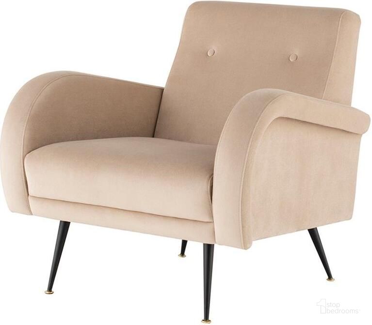 The appearance of Hugo Nude Occasional Chair designed by Nuevo in the modern / contemporary interior design. This beige piece of furniture  was selected by 1StopBedrooms from Hugo Collection to add a touch of cosiness and style into your home. Sku: HGSC442. Material: Metal. Product Type: Accent Chair. Image1