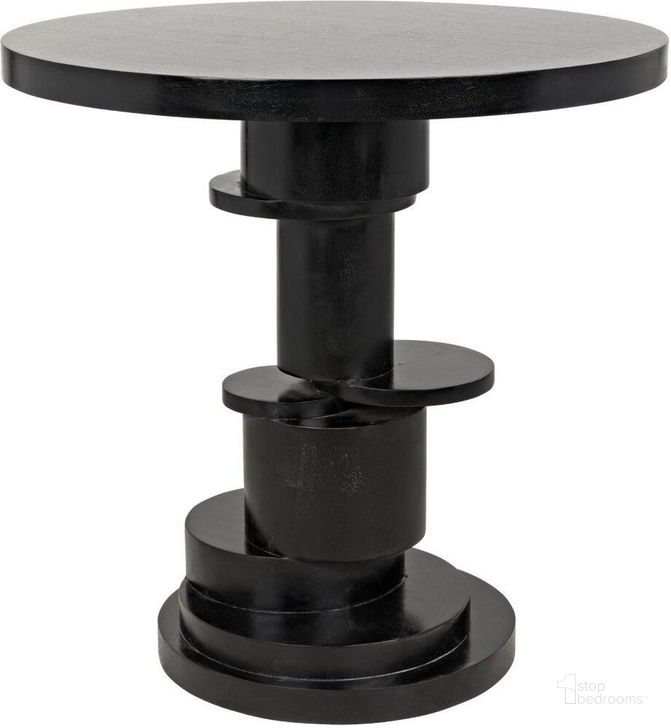 The appearance of Hugo Side Table In Hand Rubbed Black designed by Noir in the transitional interior design. This black piece of furniture  was selected by 1StopBedrooms from Hugo Collection to add a touch of cosiness and style into your home. Sku: GTAB886HB. Product Type: Side Table. Material: Wood Veneer. Image1