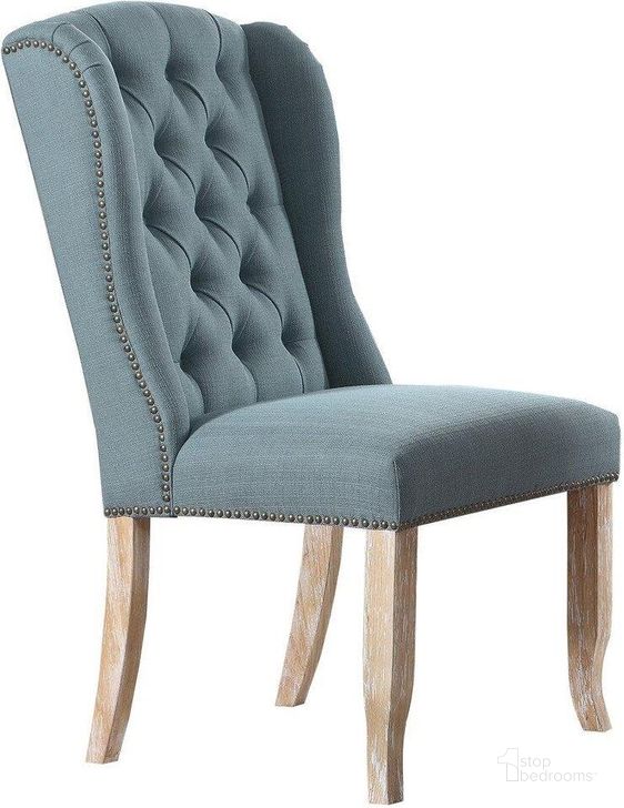 The appearance of Huntington Tufted Back Fabric Dining Side Chair Set of 2 In Sea Blue designed by Best Master Furniture in the transitional interior design. This sea blue piece of furniture  was selected by 1StopBedrooms from Huntington Collection to add a touch of cosiness and style into your home. Sku: Y784SB. Material: Fabric. Product Type: Side Chair. Image1