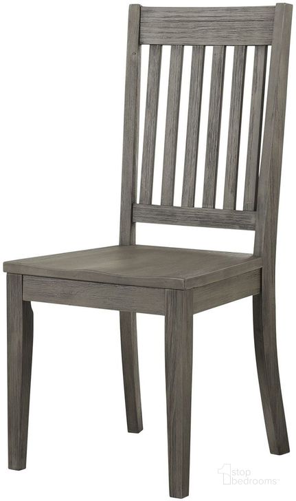 The appearance of Huron Distressed Gray Slatback Side Chair Set of 2 designed by A-America in the transitional interior design. This gray piece of furniture  was selected by 1StopBedrooms from Huron Collection to add a touch of cosiness and style into your home. Sku: HURDG2652. Material: Wood. Product Type: Side Chair. Image1