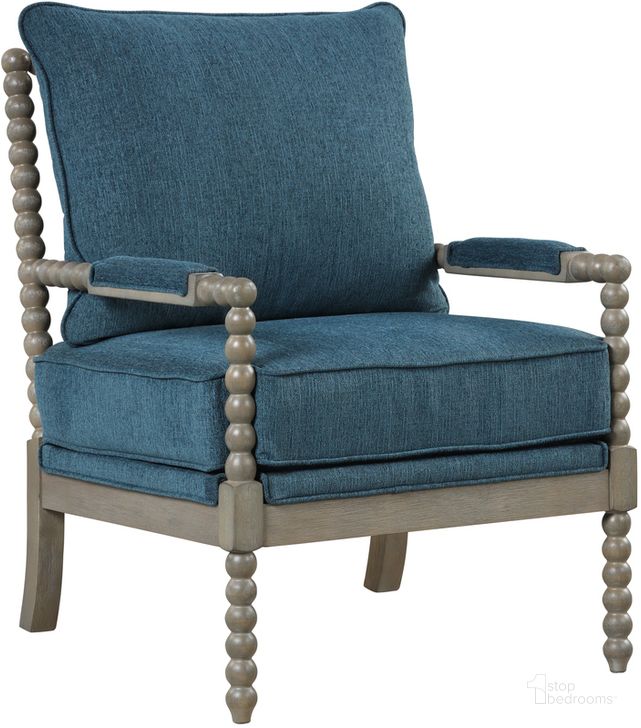 The appearance of Hutch Aegean Blue Fabric Arm Chair In Antique Gray designed by Best Master Furniture in the cabin / lodge interior design. This blue piece of furniture  was selected by 1StopBedrooms from Hutch Collection to add a touch of cosiness and style into your home. Sku: H300BLG. Material: Fabric. Product Type: Arm Chair. Image1