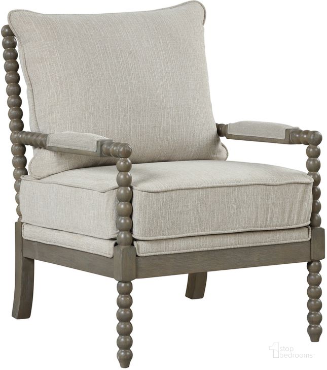 The appearance of Hutch Beige Fabric Arm Chair In Antique Gray designed by Best Master Furniture in the cabin / lodge interior design. This beige piece of furniture  was selected by 1StopBedrooms from Hutch Collection to add a touch of cosiness and style into your home. Sku: H300LGG. Material: Fabric. Product Type: Arm Chair. Image1