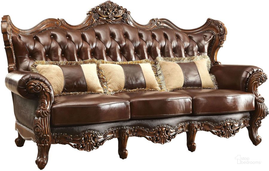 The appearance of Hutchinshire Brown Sofa designed by Windsor Home in the traditional interior design. This brown piece of furniture  was selected by 1StopBedrooms from Hutchinshire Collection to add a touch of cosiness and style into your home. Sku: CM6786-SF-1;CM6786-SF-2. Product Type: Sofa. Image1