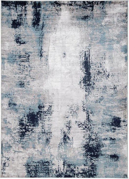 The appearance of Huttley White/Blue/Gray 7.83' x 10' Rug designed by FineForm in the modern / contemporary interior design. This white/blue/gray piece of furniture  was selected by 1StopBedrooms from Huttley Collection to add a touch of cosiness and style into your home. Sku: R404871. Material: Fabric. Product Type: Rug. Image1