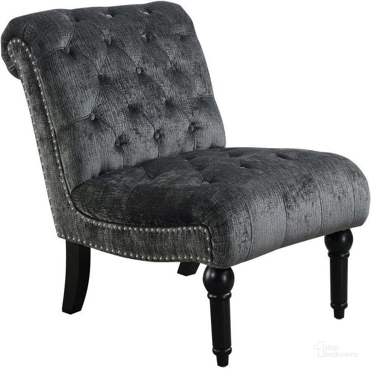 The appearance of Hutton 2 Armless Accent Chair In Charcoal Gray designed by Emerald Home Furnishings in the transitional interior design. This charcoal gray piece of furniture  was selected by 1StopBedrooms from Hutton Collection to add a touch of cosiness and style into your home. Sku: U3164-15-53. Material: Wood. Product Type: Accent Chair. Image1
