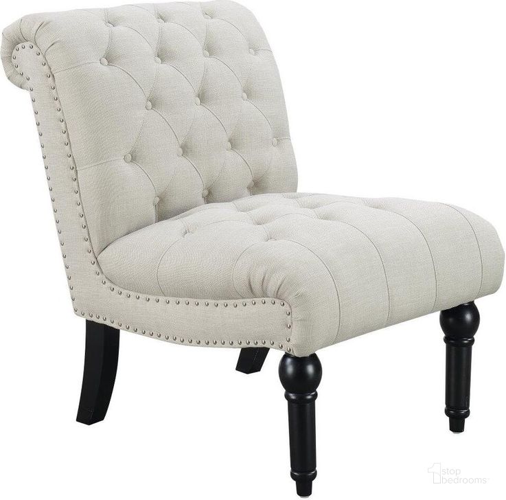 The appearance of Hutton 2 Armless Accent Chair In Ivory designed by Emerald Home Furnishings in the transitional interior design. This ivory piece of furniture  was selected by 1StopBedrooms from Hutton Collection to add a touch of cosiness and style into your home. Sku: U3164-15-29. Material: Wood. Product Type: Accent Chair. Image1