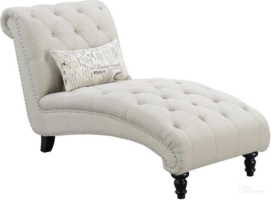 The appearance of Hutton 2 Armless Chaise In Ivory designed by Emerald Home Furnishings in the transitional interior design. This ivory piece of furniture  was selected by 1StopBedrooms from Hutton Collection to add a touch of cosiness and style into your home. Sku: U3164-07-29. Material: Polyester. Product Type: Chaise. Image1