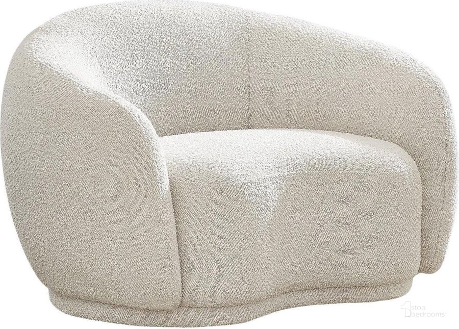 The appearance of Hyde Cream Boucle Fabric Chair designed by Meridian in the modern / contemporary interior design. This cream piece of furniture  was selected by 1StopBedrooms from Hyde Collection to add a touch of cosiness and style into your home. Sku: 693Cream-C. Material: Fabric. Product Type: Accent Chair. Image1