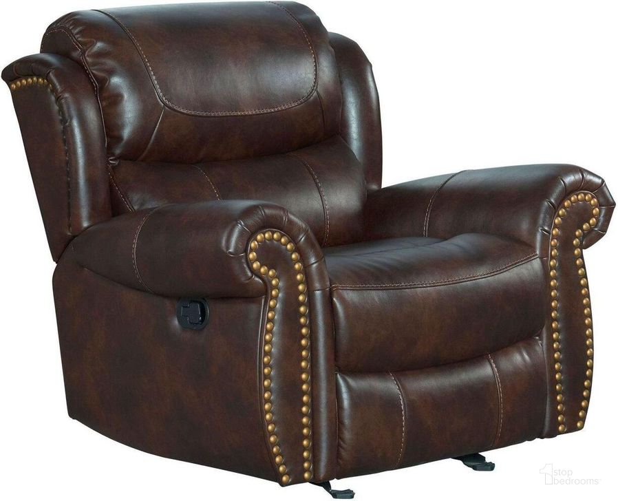The appearance of Hyde Park Banner Tobacco Manual Glider Recliner designed by Intercon in the traditional interior design. This brown piece of furniture  was selected by 1StopBedrooms from Hyde Park Collection to add a touch of cosiness and style into your home. Sku: HK-RC-144MR-TOB-C. Product Type: Recliner. Image1