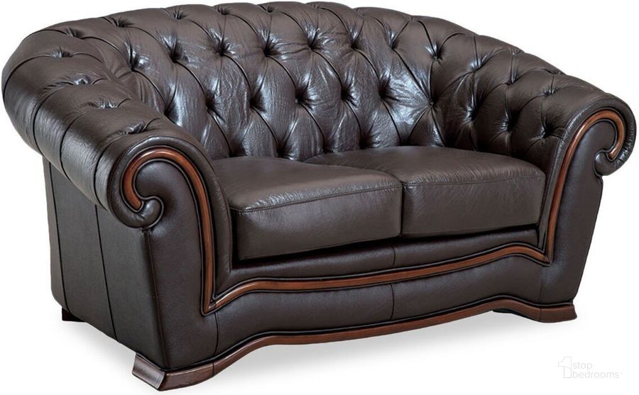 The appearance of 262 Brown Leather Loveseat designed by ESF in the traditional interior design. This brown piece of furniture  was selected by 1StopBedrooms from 262 Collection to add a touch of cosiness and style into your home. Sku: 2622. Material: Leather. Product Type: Loveseat. Image1