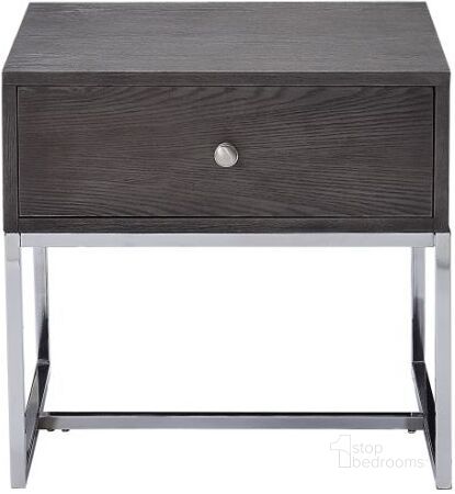 The appearance of Iban End Table designed by ACME in the industrial interior design. This gray oak piece of furniture  was selected by 1StopBedrooms from Iban Collection to add a touch of cosiness and style into your home. Sku: 81172. Material: Wood. Product Type: End Table. Image1