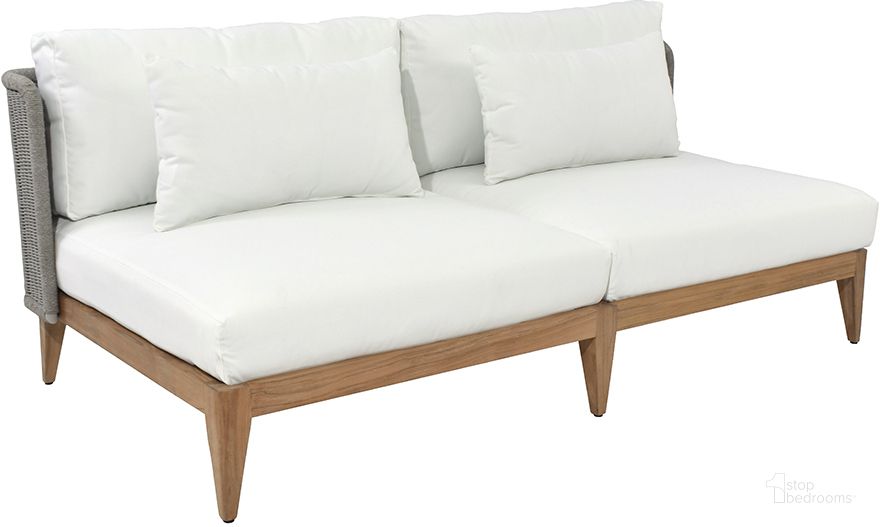 The appearance of Ibiza 2 Seater Sofa In Natural And Stinson White designed by Sunpan in the modern / contemporary interior design. This natural piece of furniture  was selected by 1StopBedrooms from Ibiza Collection to add a touch of cosiness and style into your home. Sku: 109497. Material: Fabric. Product Type: Sofa. Image1