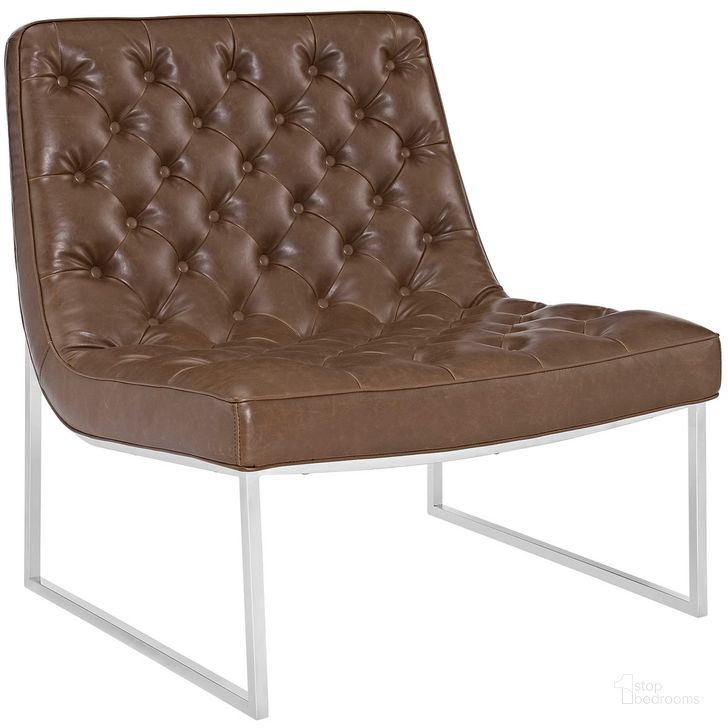 The appearance of Ibiza Upholstered Vinyl Lounge Chair In Brown designed by Modway in the modern / contemporary interior design. This brown piece of furniture  was selected by 1StopBedrooms from Ibiza Collection to add a touch of cosiness and style into your home. Sku: EEI-2089-BRN. Product Type: Lounge Chair. Material: Plywood. Image1