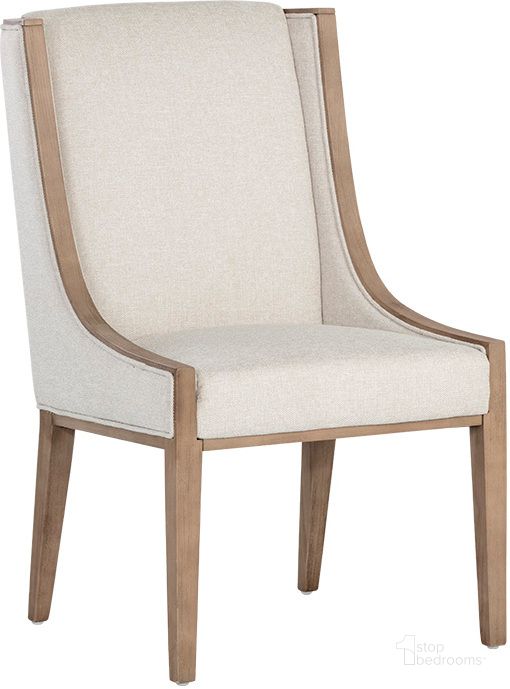 The appearance of Idalia Dining Chair - Belfast Oatmeal designed by Sunpan in the modern / contemporary interior design. This cream piece of furniture  was selected by 1StopBedrooms from Idalia Collection to add a touch of cosiness and style into your home. Sku: 106568. Material: Fabric. Product Type: Dining Chair. Image1