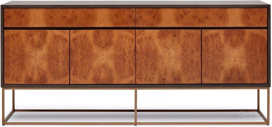 The appearance of IE Series Yoga Buffet In Oak Burl And Vintage Copper Base designed by Urbia in the modern / contemporary interior design. This burl piece of furniture  was selected by 1StopBedrooms from IE Series Collection to add a touch of cosiness and style into your home. Sku: IE-YOGA-BUF-BRL. Product Type: Buffet. Material: MDF. Image1