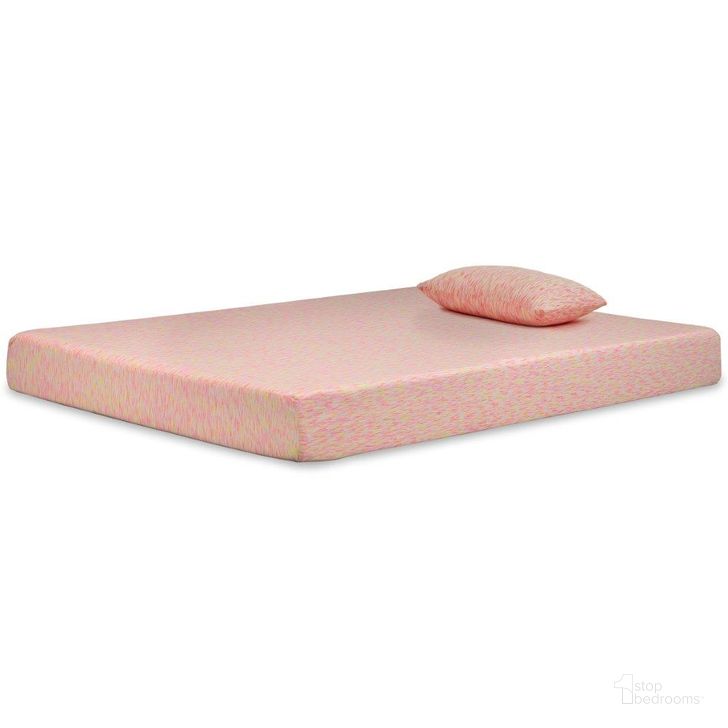 The appearance of Ikidz Pink Full Mattress And Pillow Set of 2 designed by Sierra Sleep by Ashley in the traditional interior design. This pink piece of furniture  was selected by 1StopBedrooms from Ikidz Pink Collection to add a touch of cosiness and style into your home. Sku: M65921. Product Type: Mattress. Size: Full. Comfort Level: Firm. Mattress Top: Memory Foam Top. Mattress Type: Memory Foam. Comfort Level: Firm. Mattress Thickness: 7.5". Image1