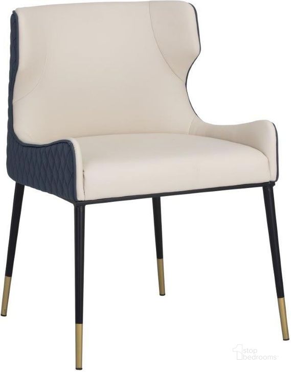 The appearance of Ikon Gianni Dillon Cream Dining Chair designed by Sunpan in the transitional interior design. This cream piece of furniture  was selected by 1StopBedrooms from Ikon Collection to add a touch of cosiness and style into your home. Sku: 105288. Material: Faux Leather. Product Type: Dining Chair. Image1