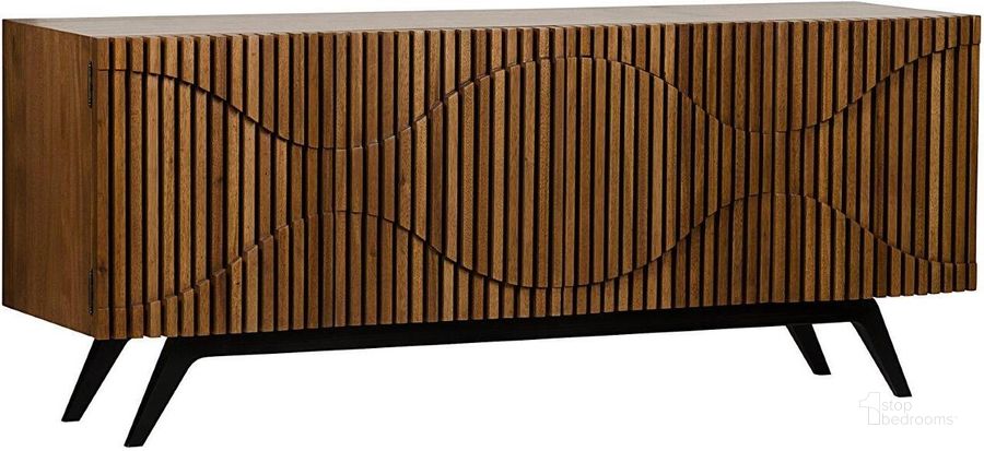 The appearance of Illusion Sideboard With Steel Base In Dark Walnut designed by Noir in the transitional interior design. This dark walnut piece of furniture  was selected by 1StopBedrooms from Illusion Collection to add a touch of cosiness and style into your home. Sku: GCON244DW. Material: Steel. Product Type: Sideboard.