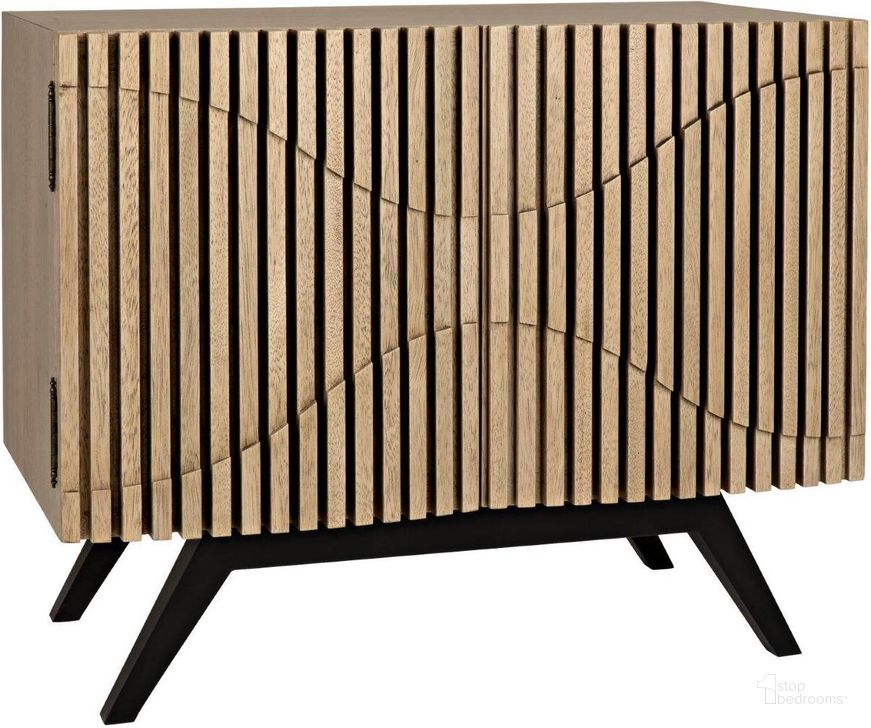 The appearance of Illusion Single Sideboard With Steel Base In Bleached Walnut designed by Noir in the transitional interior design. This walnut piece of furniture  was selected by 1StopBedrooms from Illusion Collection to add a touch of cosiness and style into your home. Sku: GCON244BW-1. Material: Steel. Product Type: Sideboard. Image1