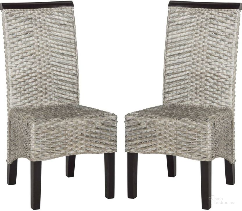 The appearance of Ilya Antique Gray Wicker Dining Chair designed by Safavieh in the traditional interior design. This antique grey piece of furniture  was selected by 1StopBedrooms from Ilya Collection to add a touch of cosiness and style into your home. Sku: SEA8017B-SET2. Product Type: Dining Chair. Material: Rattan. Image1