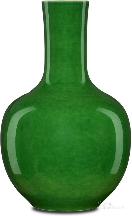 The appearance of Imperial Green Long Neck Vase designed by Currey & Company in the modern / contemporary interior design. This green piece of furniture  was selected by 1StopBedrooms from Imperial Collection to add a touch of cosiness and style into your home. Sku: 1200-0577. Material: Porcelain. Product Type: Vase. Image1