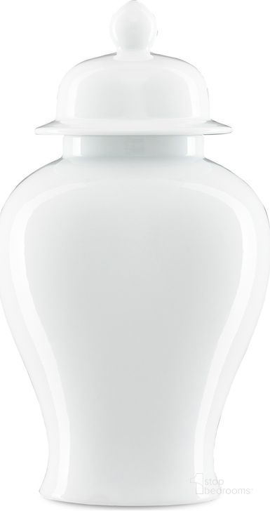 The appearance of Imperial White Ginger Jar designed by Currey & Company in the modern / contemporary interior design. This white piece of furniture  was selected by 1StopBedrooms from Imperial Collection to add a touch of cosiness and style into your home. Sku: 1200-0222. Material: Porcelain. Product Type: Jar.